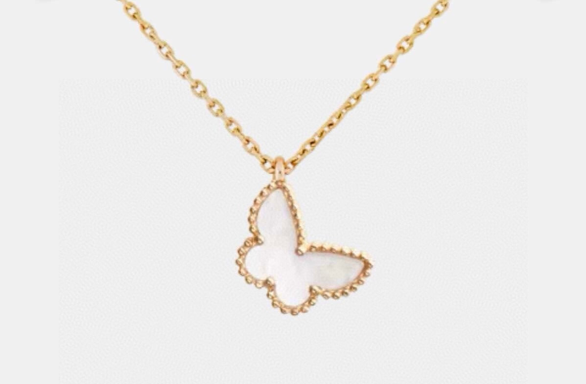 [✨ROSE✨]CLOVER BUTTERFLY NECKLACE