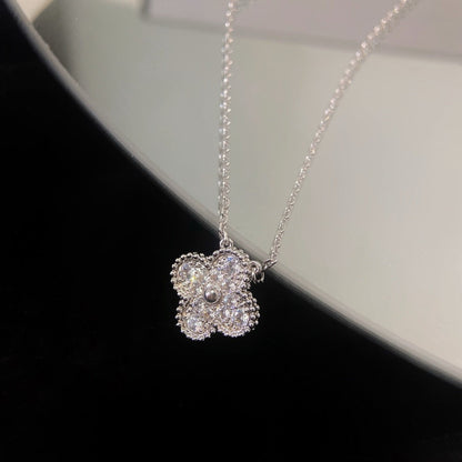 [✨ROSE✨]CLOVER 15MM DIAMOND SINGLE FLOWER NECKLACE