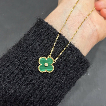 [✨ROSE✨]CLOVER 15MM DIAMOND TURQUOISE NECKLACE
