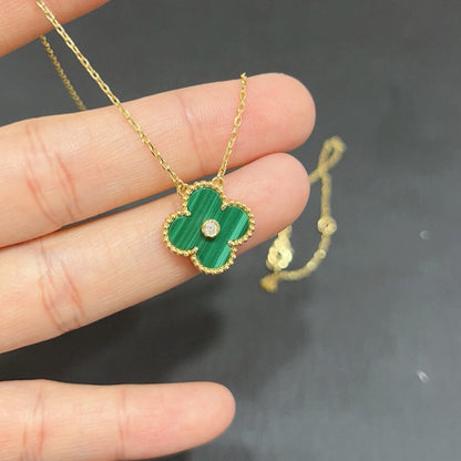 [✨ROSE✨]CLOVER 15MM DIAMOND TURQUOISE NECKLACE