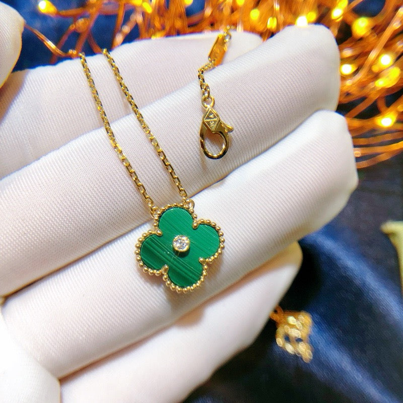[✨ROSE✨]CLOVER 15MM DIAMOND TURQUOISE NECKLACE