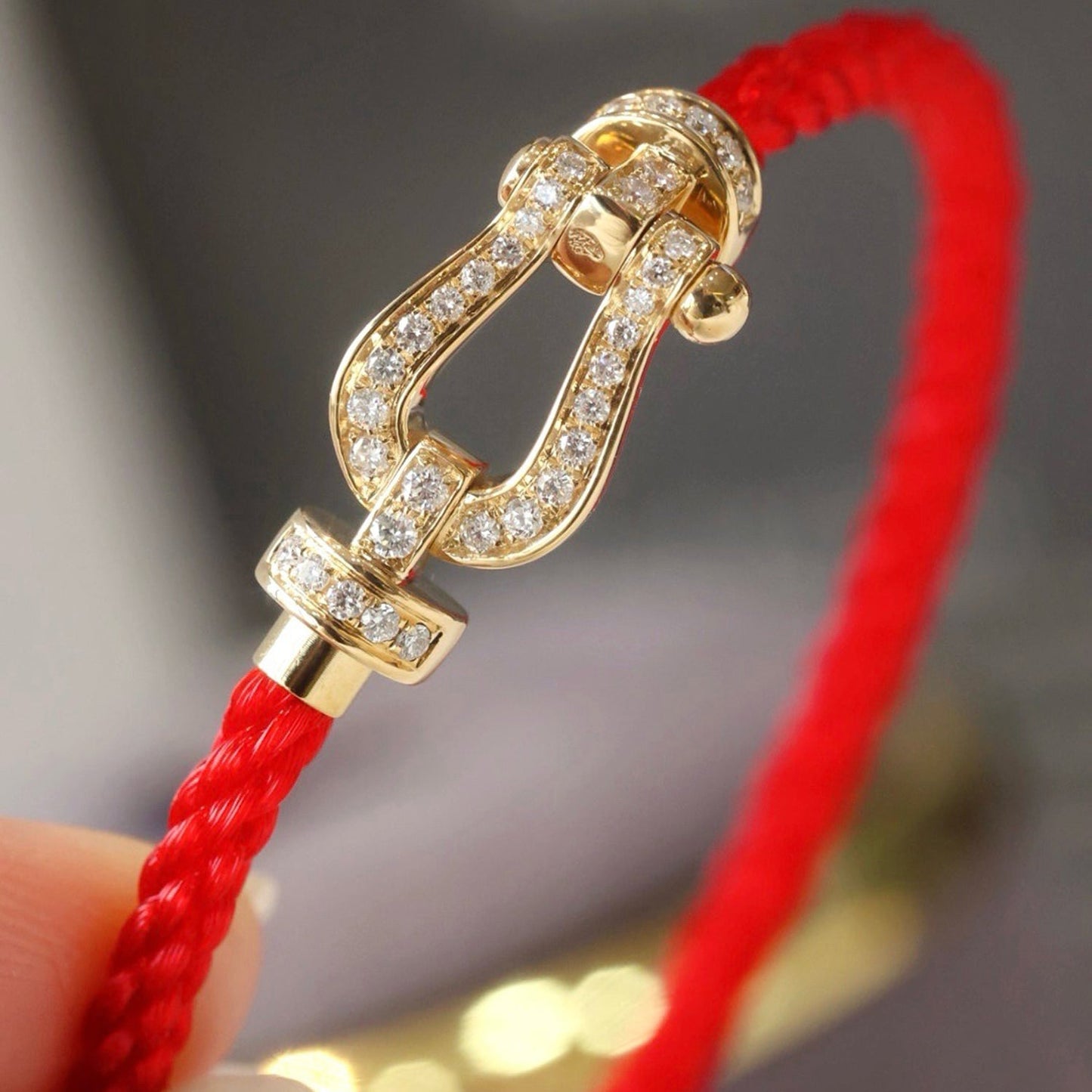 [✨ROSE✨]FORCE LARGE HORSESHOE FULL DIAMOND BRACELET SILVER