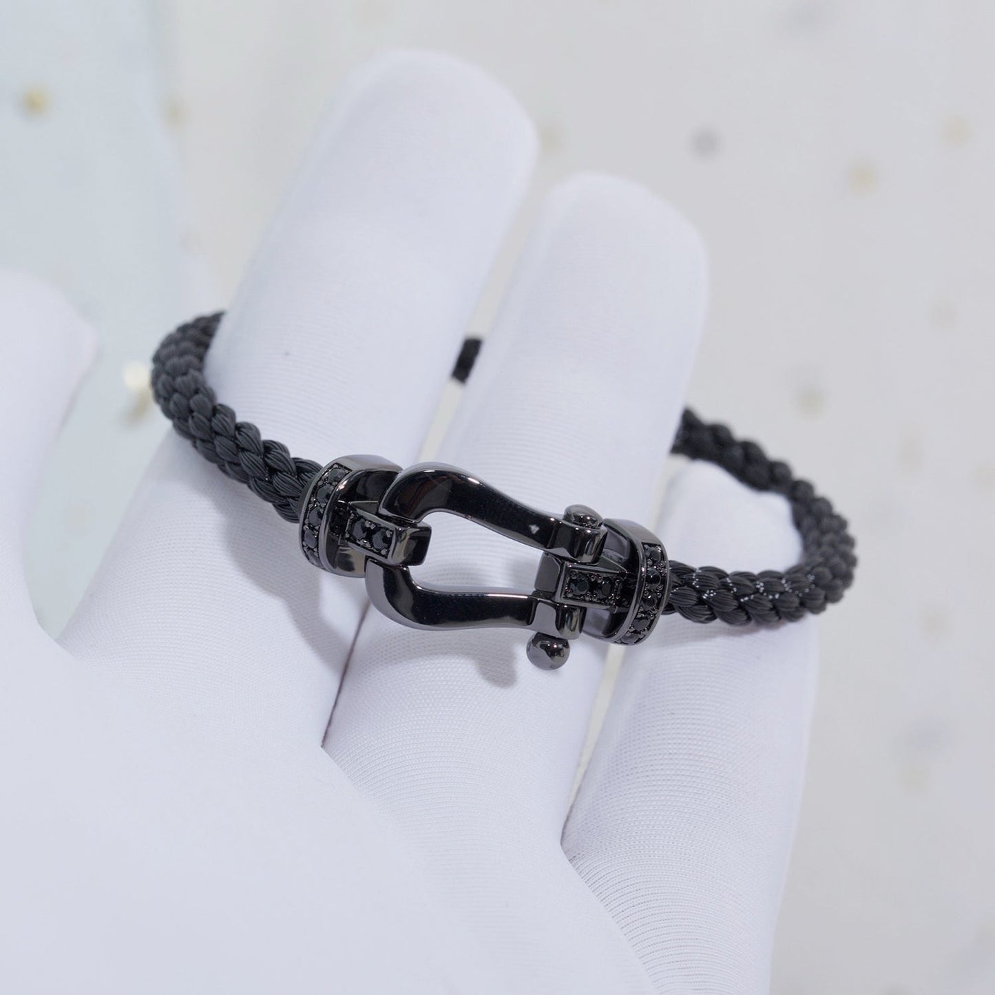 [✨ROSE✨]FORCE LARGE SERIES HORSESHOE BLACK SAMURAI BRACELET