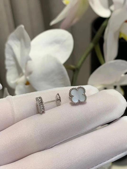 [✨ROSE✨]CLOVER MINI 9.5MM SILVER EARRINGS