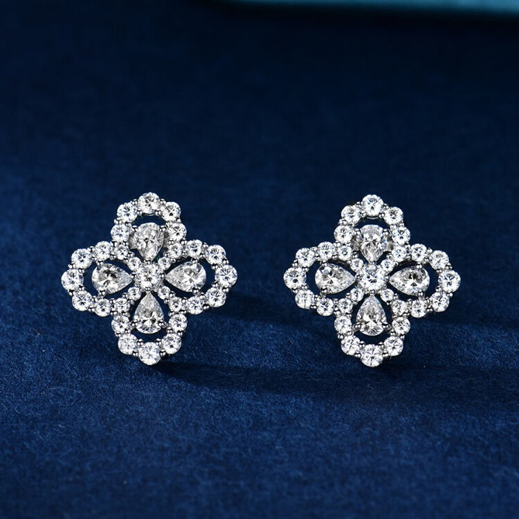[✨ROSE✨]LOOP EARRINGS FULL MOTIF DIAMOND 16MM