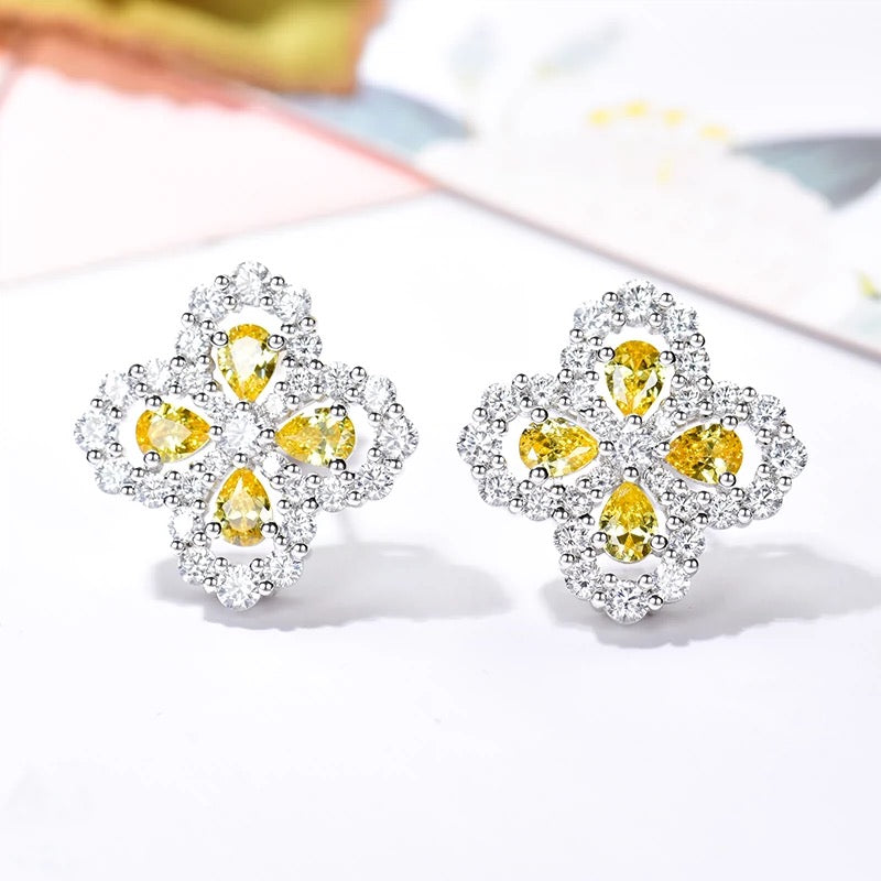[✨ROSE✨]LOOP EARRINGS FULL MOTIF DIAMOND 16MM