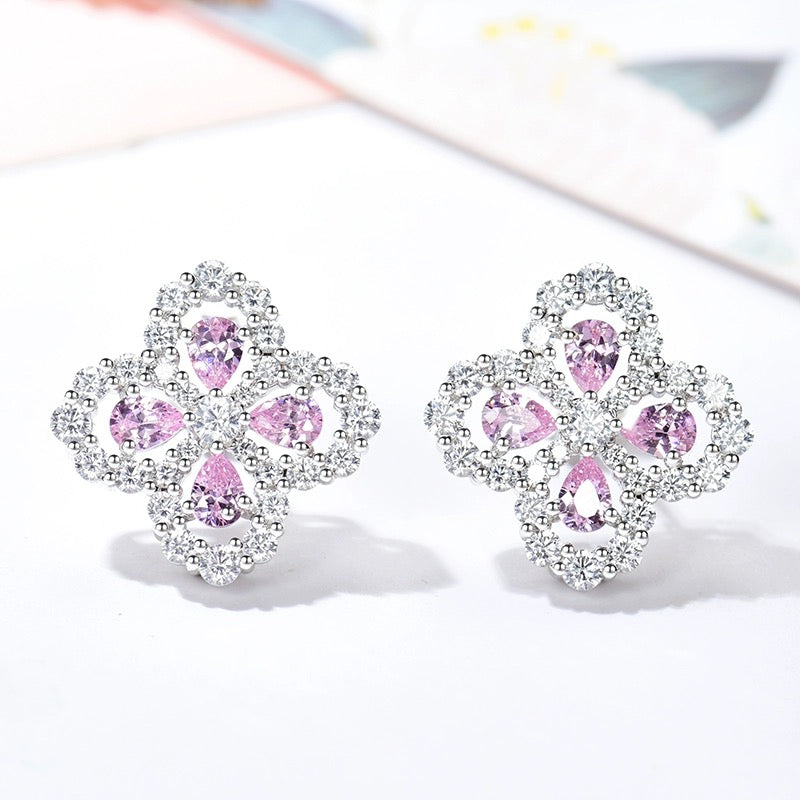 [✨ROSE✨]LOOP EARRINGS FULL MOTIF DIAMOND 16MM