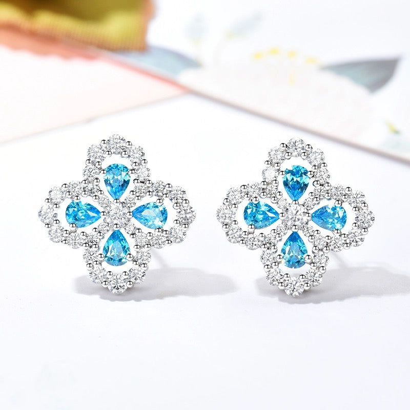 [✨ROSE✨]LOOP EARRINGS FULL MOTIF DIAMOND 16MM