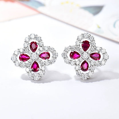[✨ROSE✨]LOOP EARRINGS FULL MOTIF DIAMOND 16MM
