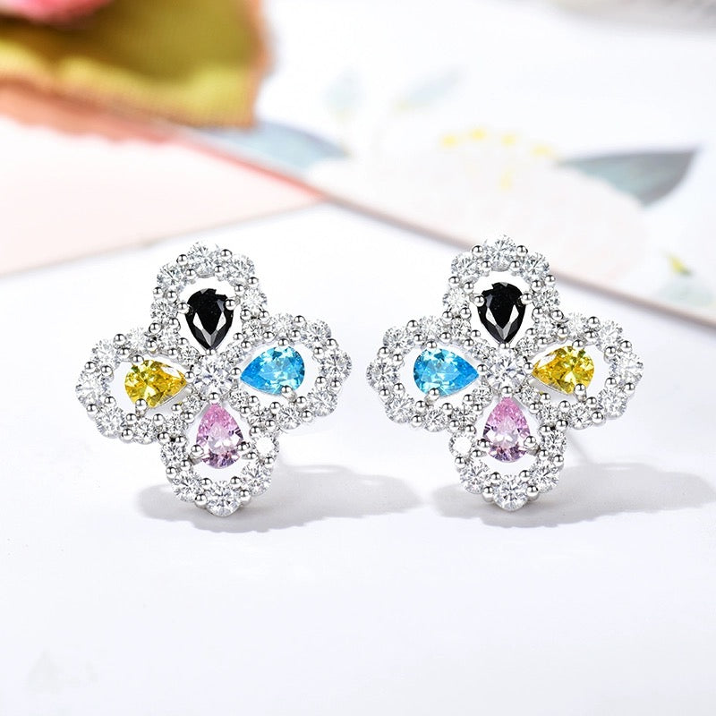 [✨ROSE✨]LOOP EARRINGS FULL MOTIF DIAMOND 16MM