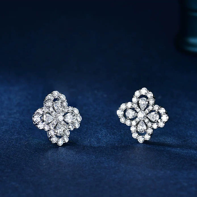 [✨ROSE✨]LOOP EARRINGS FULL MOTIF DIAMOND 16MM