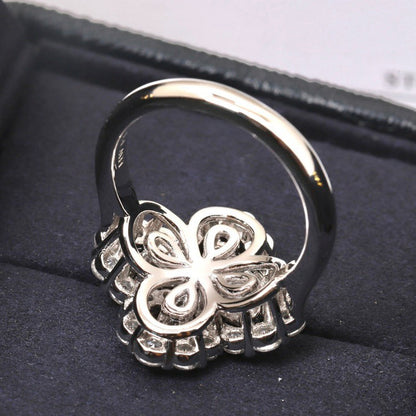 [✨ROSE✨]LOOP RING FULL MOTIF DIAMOND 16MM SILVE