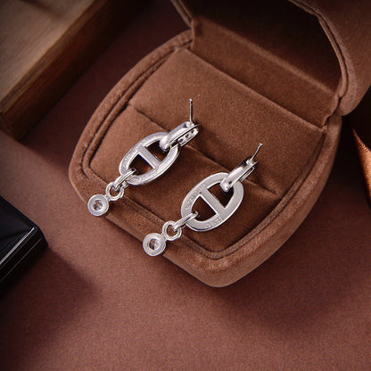 [✨ROSE✨]HM CHAINE DIAMOND EARRINGS