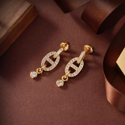 [✨ROSE✨]HM CHAINE DIAMOND EARRINGS