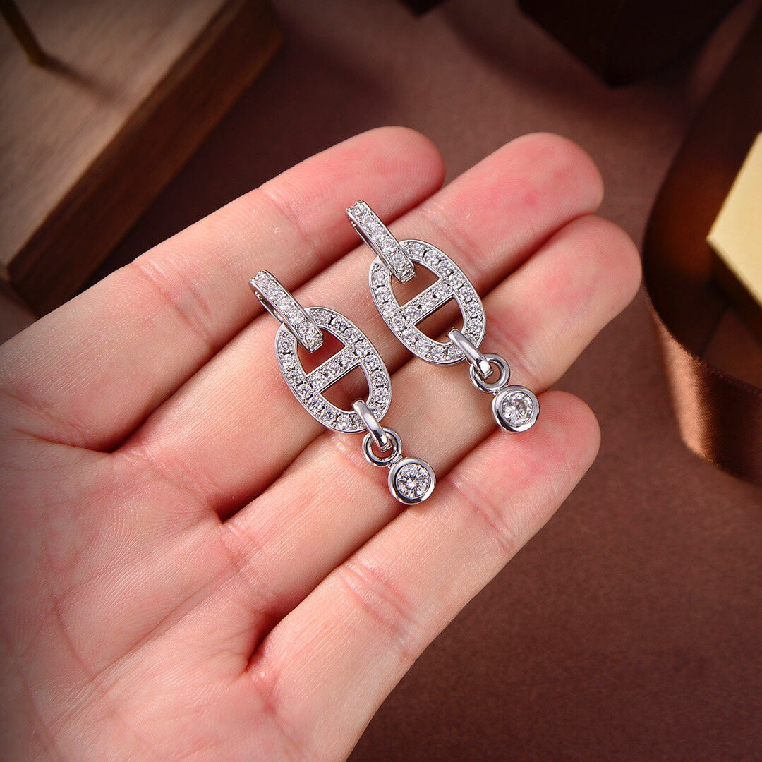 [✨ROSE✨]HM CHAINE DIAMOND EARRINGS