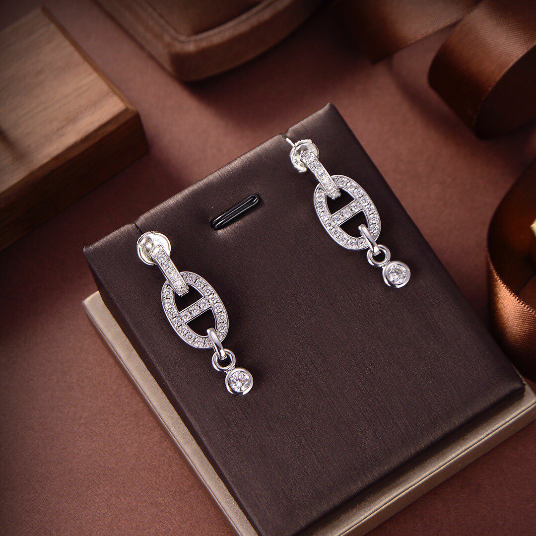 [✨ROSE✨]HM CHAINE DIAMOND EARRINGS