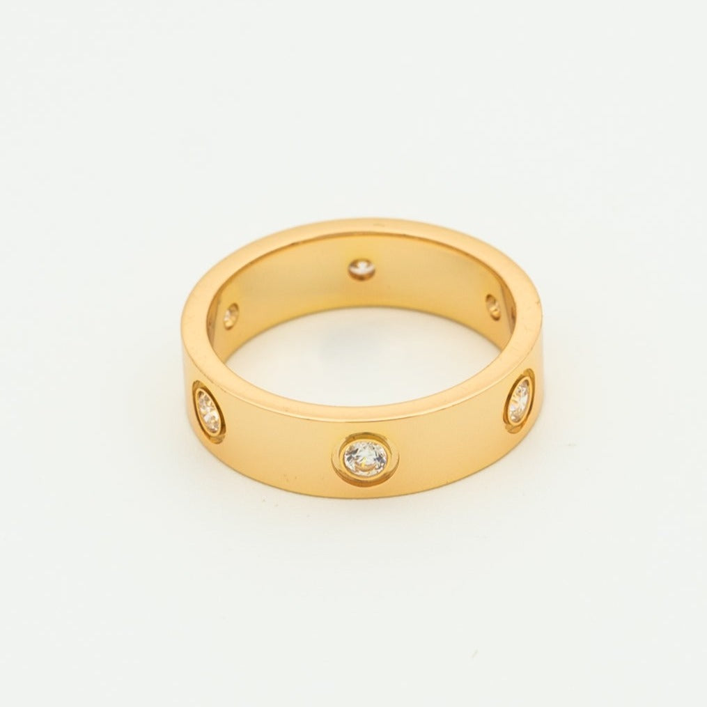 [✨ROSE✨]LOVE RING 5.5MM 6 DIAMONDS PINK GOLD