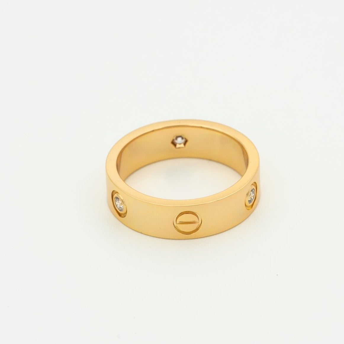 [✨ROSE✨]LOVE RING 5.5MM 3 DIAMONDS PINK GOLD