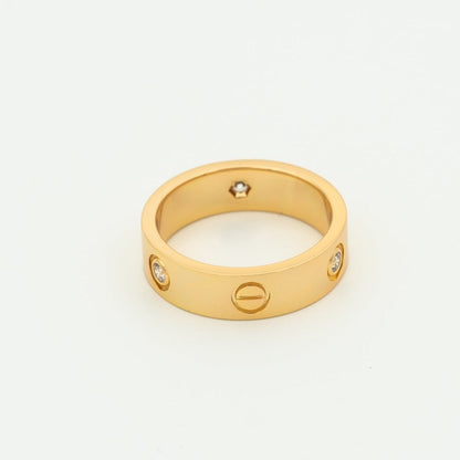 [✨ROSE✨]LOVE RING 5.5MM 3 DIAMONDS PINK GOLD