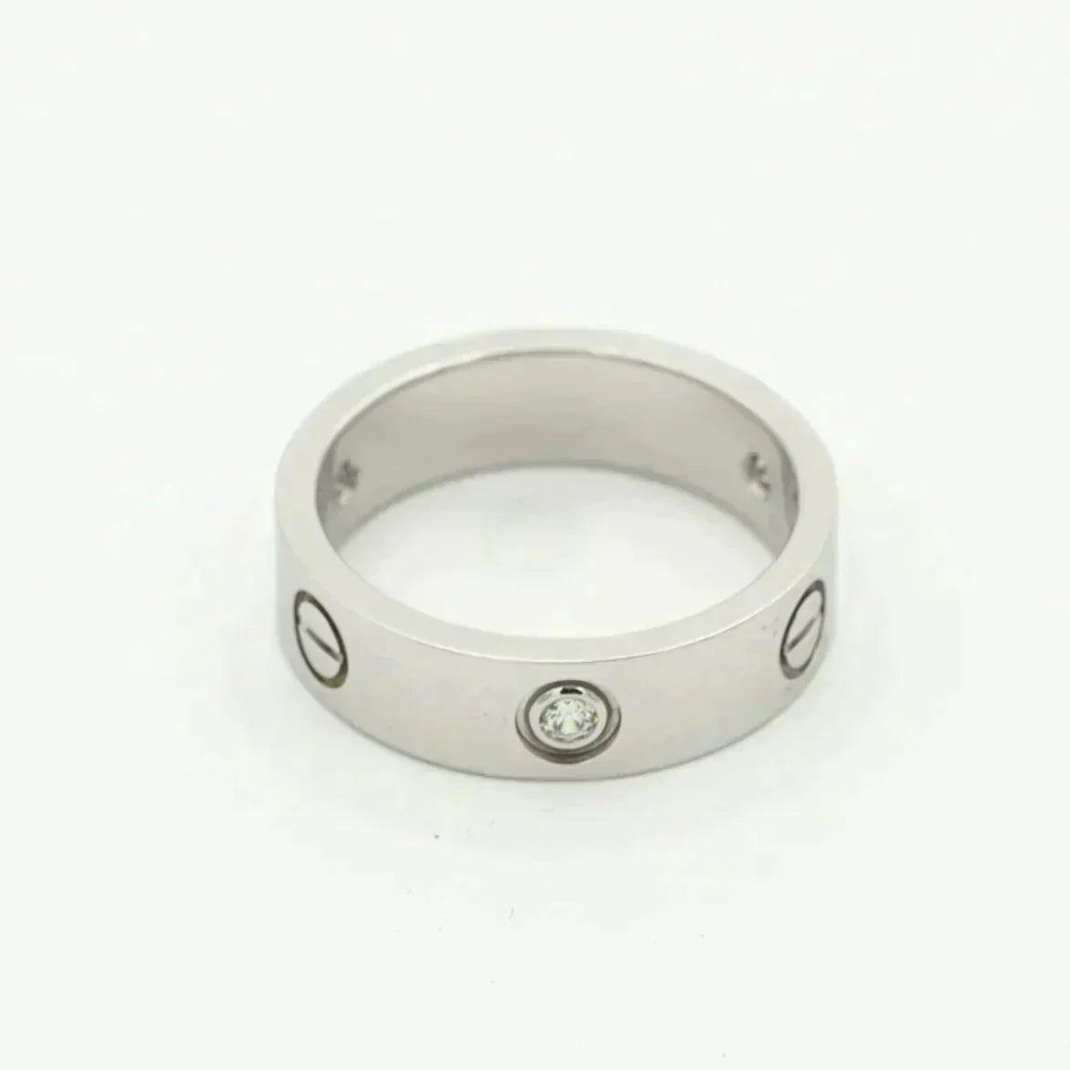 [✨ROSE✨]LOVE RING 5.5MM 3 DIAMONDS SILVER