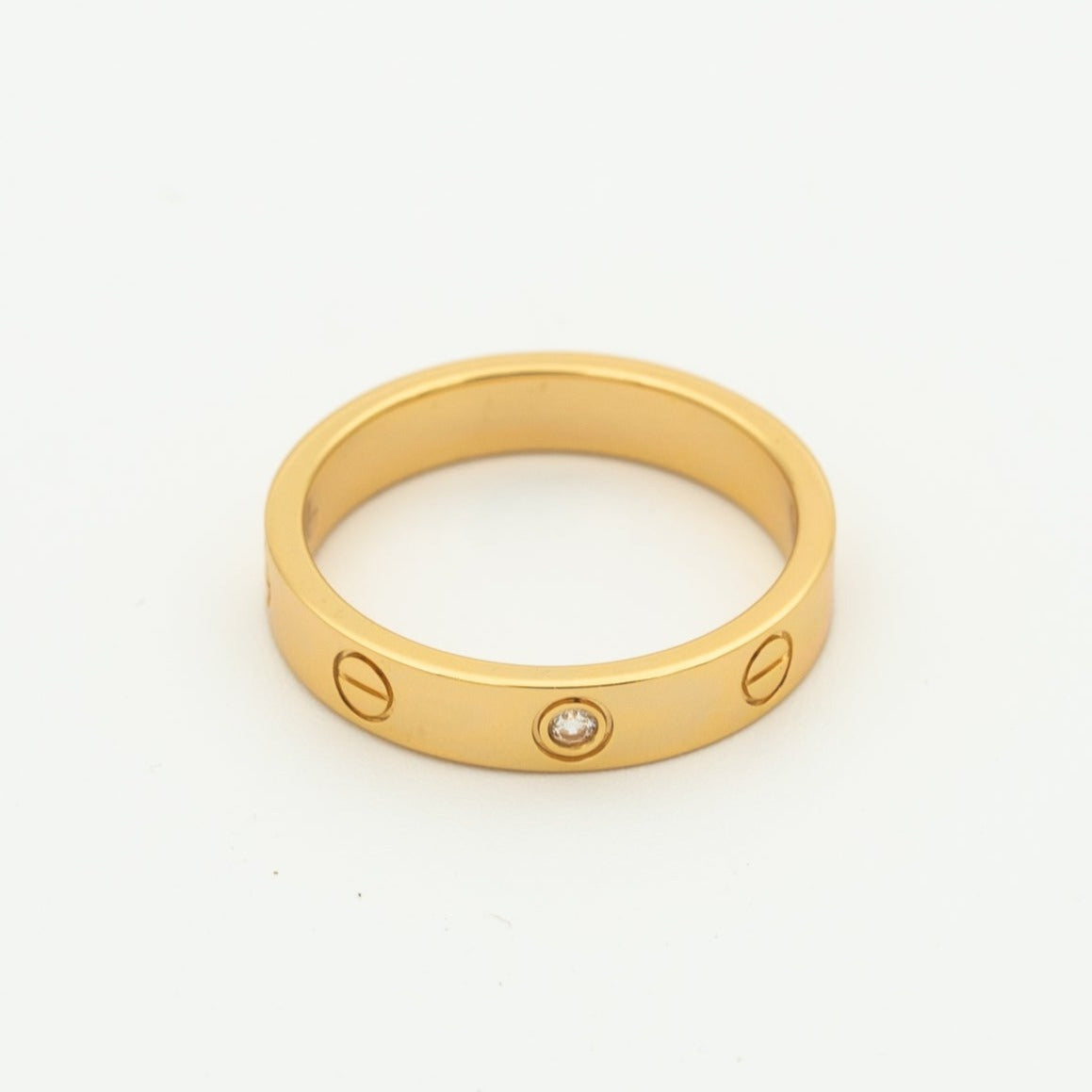 [✨ROSE✨]LOVE RING 4MM 1 DIAMOND PINK GOLD