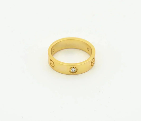 [✨ROSE✨]LOVE RING 4MM 1 DIAMOND GOLD