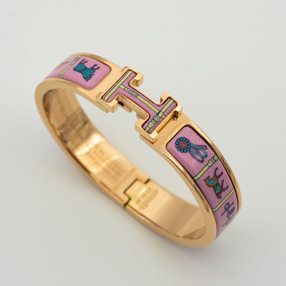 [✨ROSE✨]H PINK GOLD BRACELET PINK CERAMIC