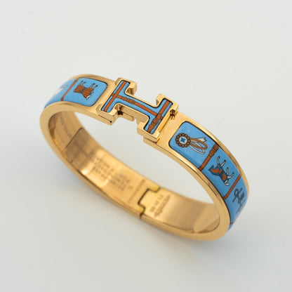 [✨ROSE✨]H PINK GOLD BRACELET BLUE CERAMIC