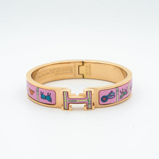 [✨ROSE✨]H PINK GOLD BRACELET PINK CERAMIC