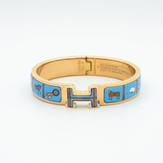 [✨ROSE✨]H PINK GOLD BRACELET BLUE CERAMIC