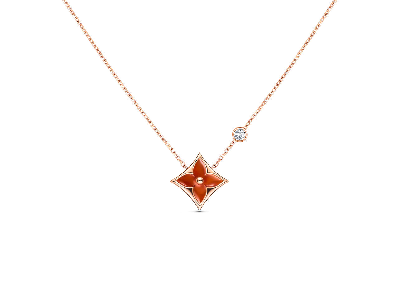 [✨ROSE✨]STAR NECKLACE PINK GOLD 1 DIAMOND