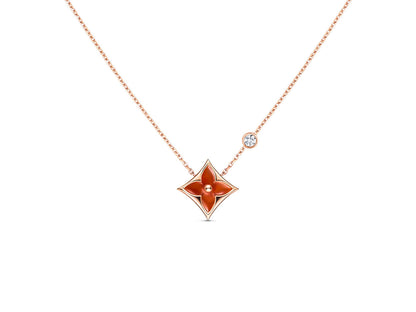 [✨ROSE✨]STAR NECKLACE PINK GOLD 1 DIAMOND