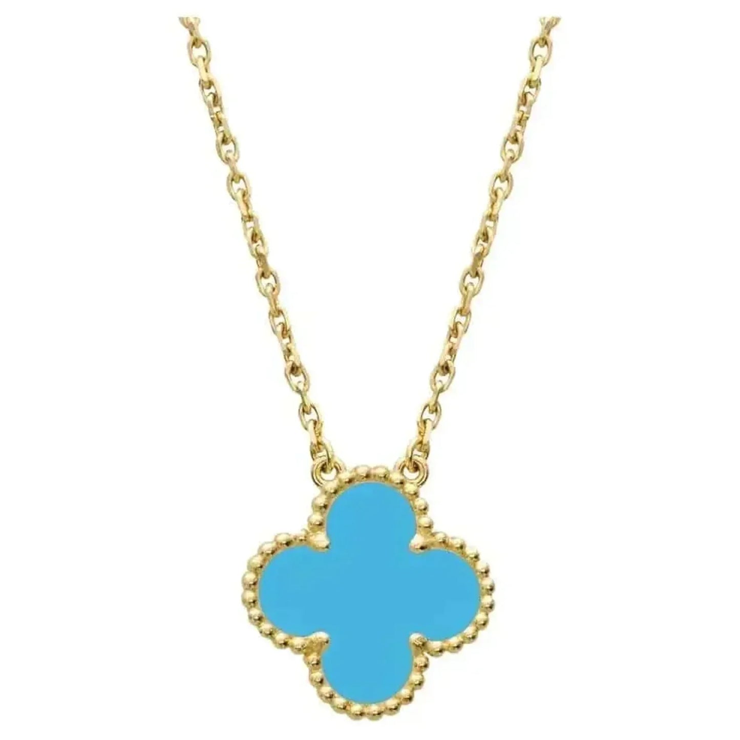 [✨ROSE✨]CLOVER 15MM VINTAGE TURQUOISE NECKLACE