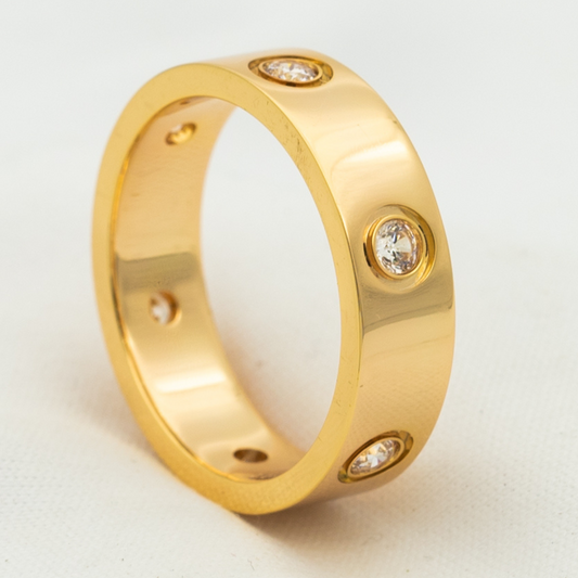 [✨ROSE✨]LOVE RING 5.5MM 6 DIAMONDS PINK GOLD