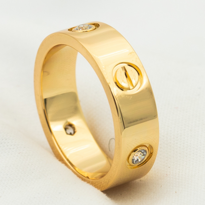 [✨ROSE✨]LOVE RING 5.5MM 3 DIAMONDS PINK GOLD