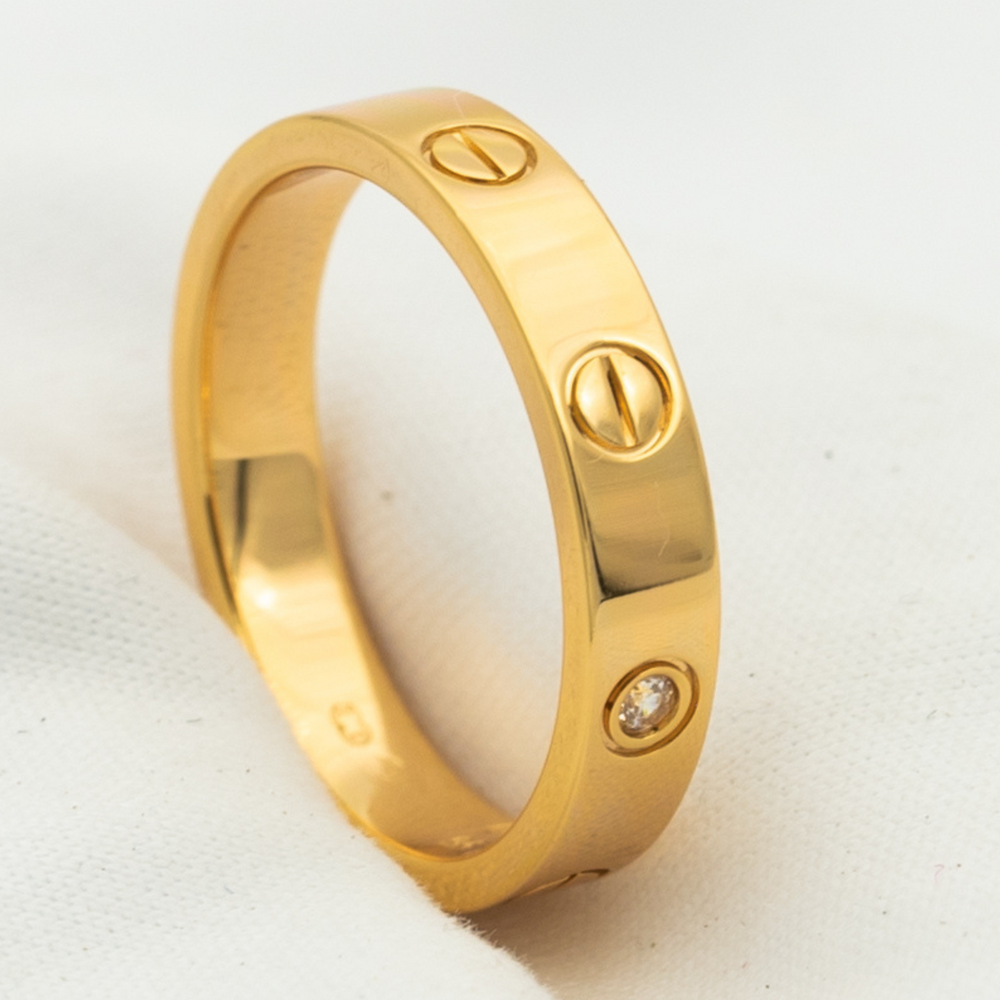[✨ROSE✨]LOVE RING 4MM 1 DIAMOND PINK GOLD