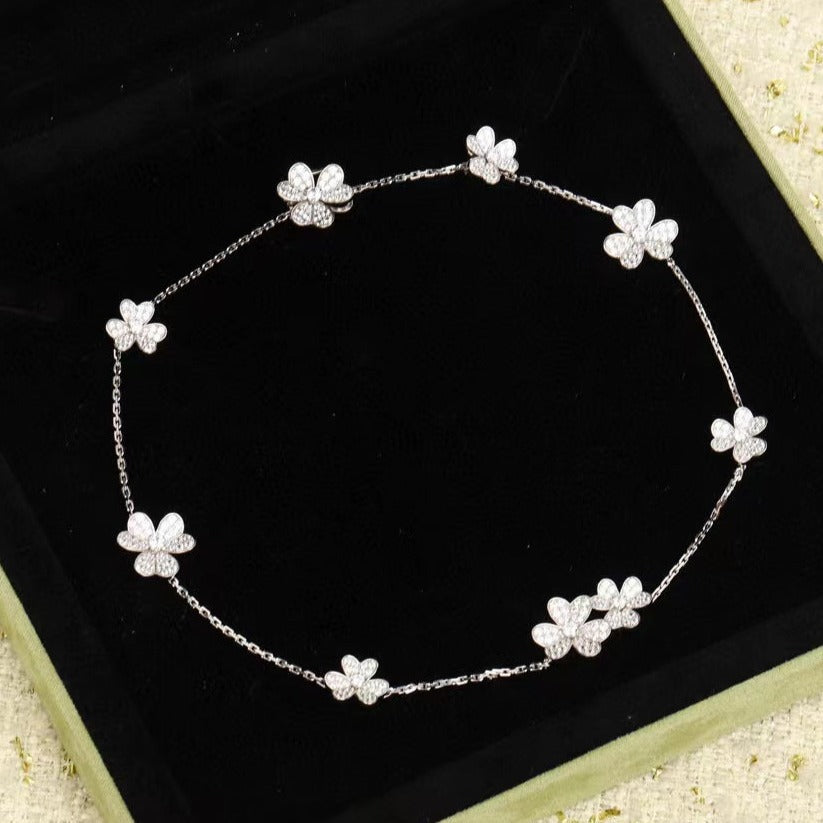[✨ROSE✨]FRIVOLE SILVER 9 FLOWERS NECKLACE