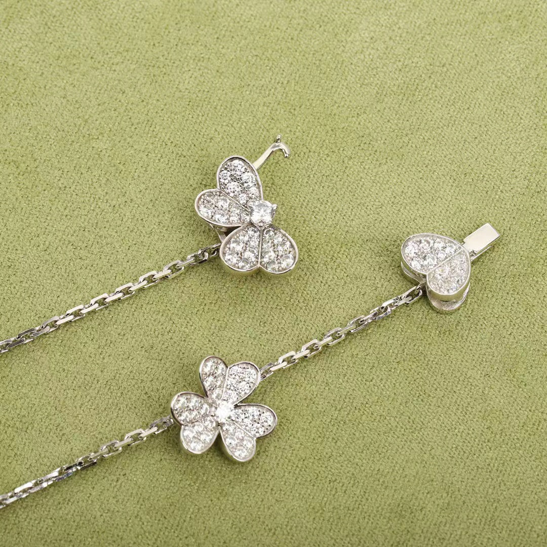 [✨ROSE✨]FRIVOLE SILVER 9 FLOWERS NECKLACE