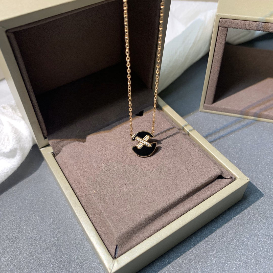 [✨ROSE✨]JEUX DE PINK GOLD DIAMOND NECKLACE