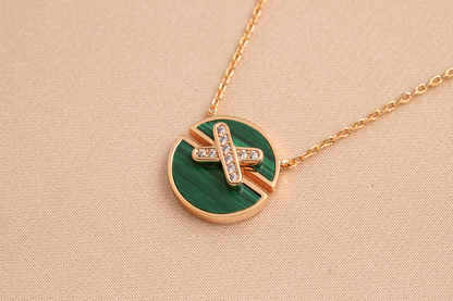 [✨ROSE✨]JEUX DE PINK GOLD DIAMOND NECKLACE