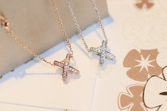 [✨ROSE✨]JEUX DE DIAMOND NECKLACE
