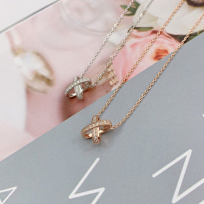 [✨ROSE✨]JEUX DE DIAMOND NECKLACE