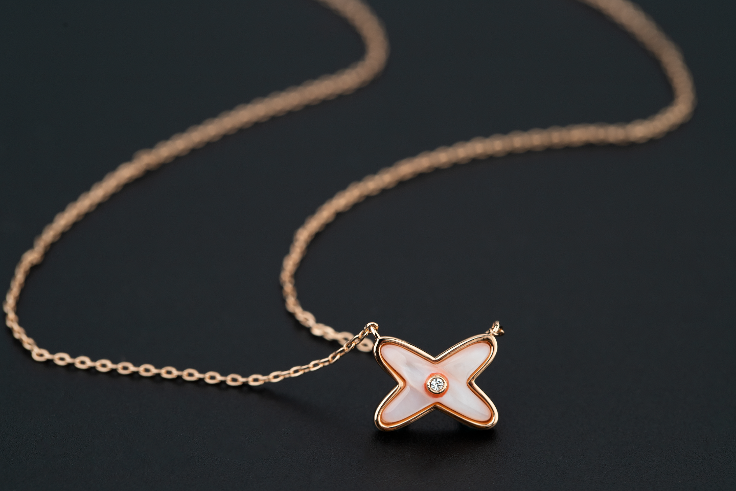 [✨ROSE✨]JEUX DE NECKLACE 1 DIAMOND