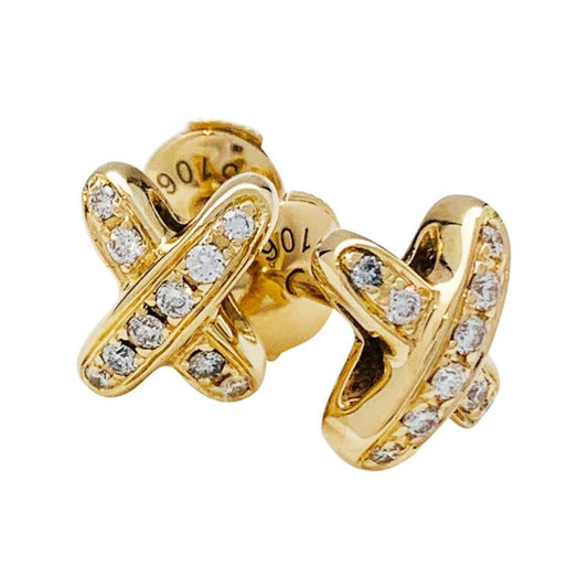 [✨ROSE✨]JEUX DE GOLD DIAMOND EARRINGS