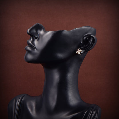 [✨ROSE✨]JEUX DE GOLD DIAMOND EARRINGS