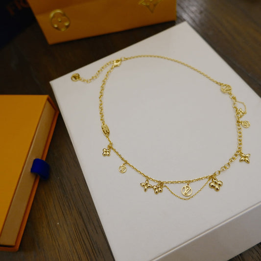 [✨ROSE✨]BLOOMING SUPPLE NECKLACE BRASS