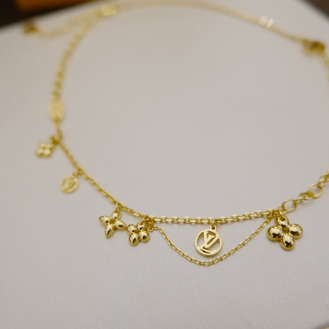 [✨ROSE✨]BLOOMING SUPPLE NECKLACE BRASS