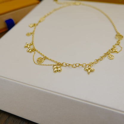 [✨ROSE✨]BLOOMING SUPPLE NECKLACE BRASS