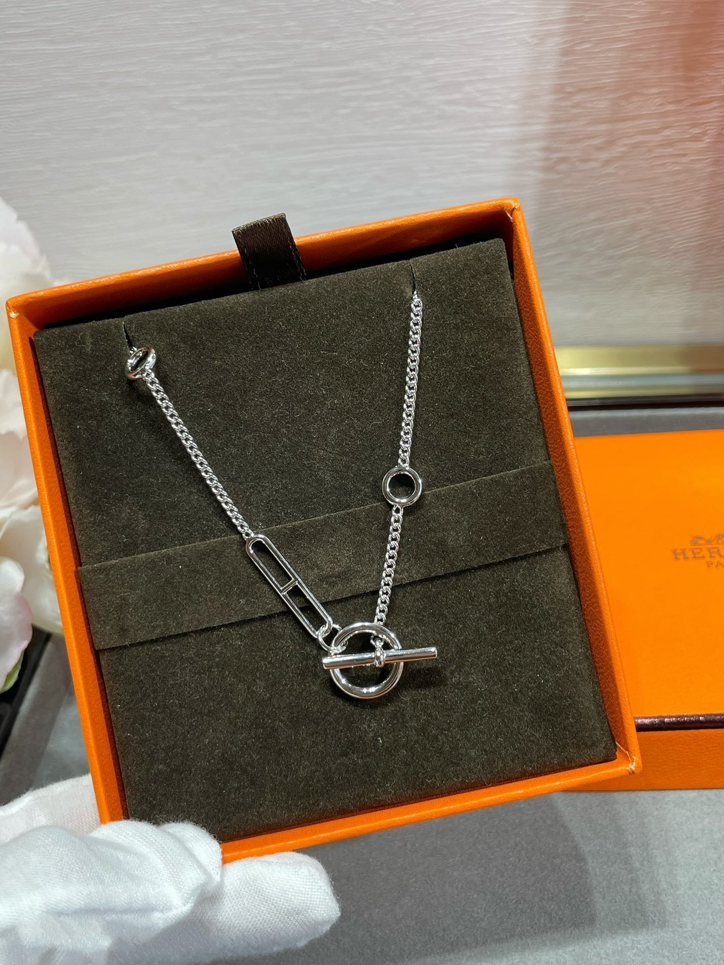 [✨ROSE✨]HM STERLING CHAINE D'ANCRE HEART