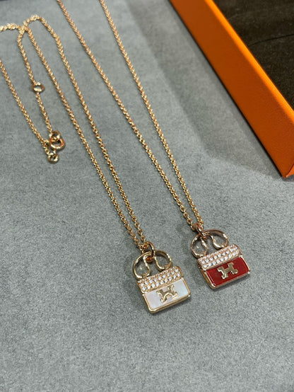 [✨ROSE✨]H CIRCE MOISSANITE PENDANT NECKLACE GOLD